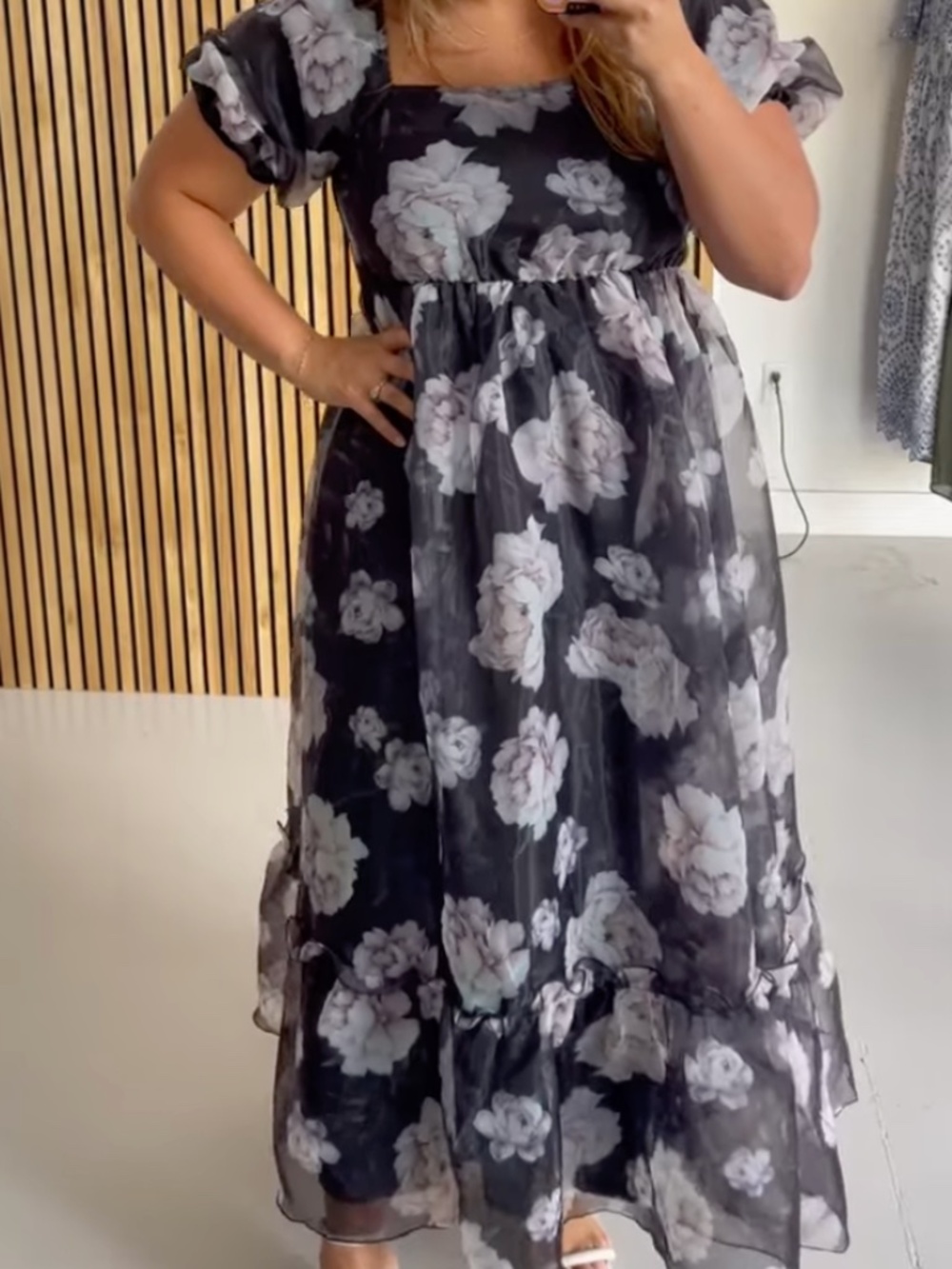 The Nampa Organza Floral Dress - Polagram